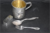 5oz Sterling Silver - Cup, Spoons