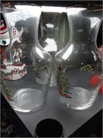 3 Clear Glass Christmas Pitchers