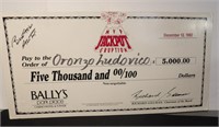 Willie Mays Auto Ballys1992 Mvp Jackpot Check