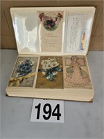 VTG POSTCARD ALBUM W/ POSTCARDS