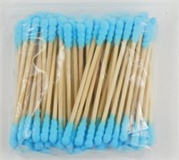 100 Bright Blue Cotton Swabs