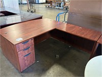 Cherry Bow Front L-Shape Desk Right Return