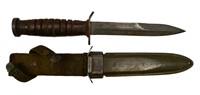 WWII M3 Utica Blade Marked Fighting Knife M8 Scab