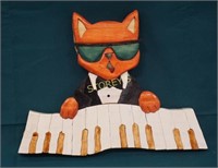 Piano Cat Custom Wood Wall carving