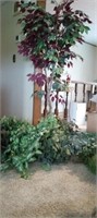 Large Faux tree and assorted foliage