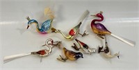 DESIRABLE HAND PAINTED GLASS BIRD TREE ORNAMENTS