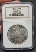 1888-O slab Morgan Silver Dollar
