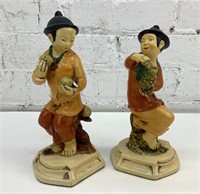 Vintage 10" Borghese chalkware couple figurines