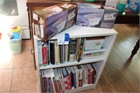 Vtg Cookbooks and Recipe Box and bookcase