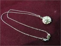 LADIES STAMPED 925 ROSE PENDANT NECKLACE