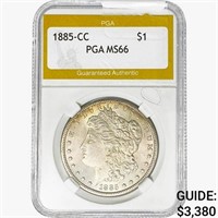 1885-CC Morgan Silver Dollar PGA MS66