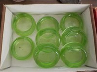 Green glass furniture coasters