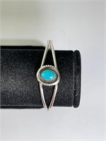 Sterling Native Signed Turquoise Cuff 7 Grams