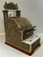 DESIRABLE EMBOSSED BRASS CANDY STORE CASH REGISTER