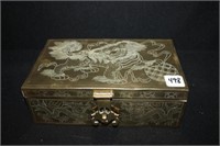 Brass Chinese Box with Foo dog