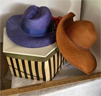 2 Vintage hats & 1 hat box