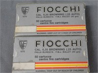 Ammunition: .25 auto, Fiocchi cal. 6.35 Browning