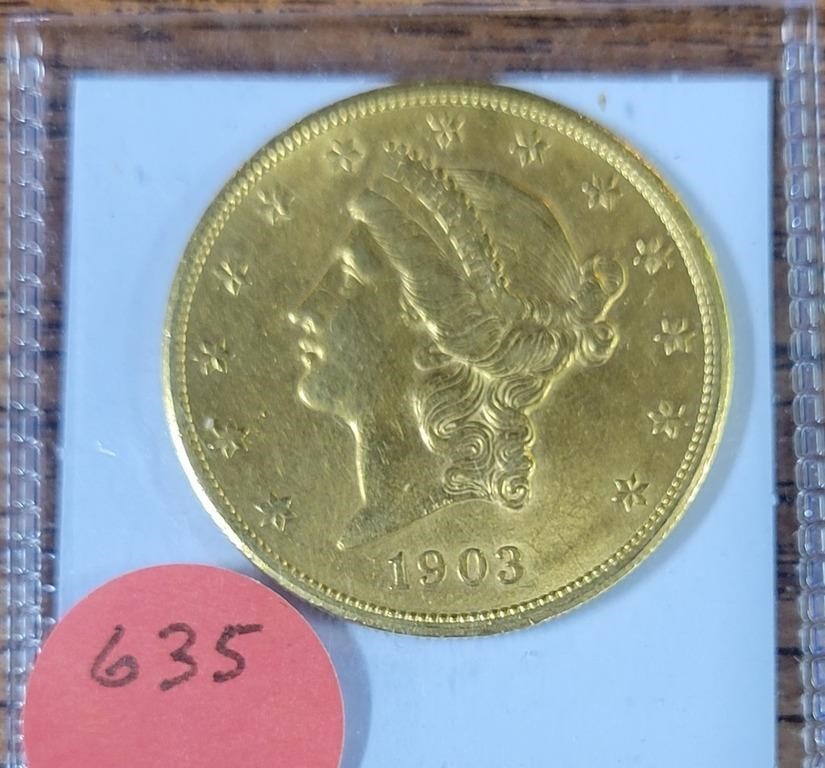 1903 $20 LIBERTY HEAD GOLD COIN
