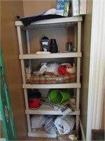 PLASTIC SHELF WITH CONTENTS - BUYER TO BOX