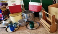 Coolers, Vegetable pots, trays, Gal. jug