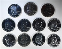 11 - 1960 - 1963 GEM PROOF FRANKLIN HALVES