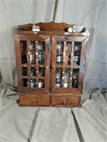 Wood Hanging Spice Rack W/Spices