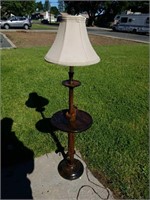 Adjustable Wood Floor Lamp With Table