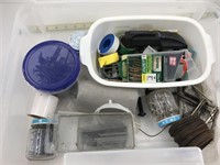 TUB OF HARDWARE - NAILS,SCREWS, ALLEN WRENCHES,