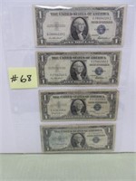 (5) $1 Silver Certs (2) 1935f, (1) 1957 (1) 1957a,