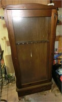 Glass door gun cabinet front apron board is loose