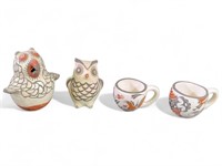 Handmade Acoma/Zuni Pottery Owl Figurine Signed