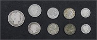 US Coins Silver group of 6 plus 1 Great Britain si