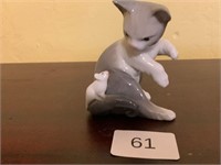 Lladro Cat & Mouse 3 1/2"H