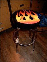 Swivel Bar Stool with Flames