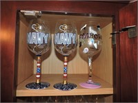 Collection of Navy & Novelty Wine Glasses