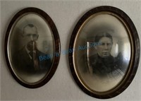 Early oval portrait in convex glass frames