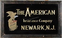 American Insurance Company Reverse Painted Sign