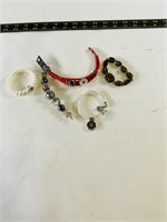 5pcs misc bead and leather bracelets