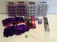 purple / silver xmas ornaments