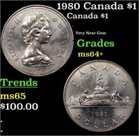 1980 Canada $1 Canada Dollar 1 Grades Choice+ Unc