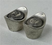 (2) SILVER CHINESE QING DYNASTY INGOTS