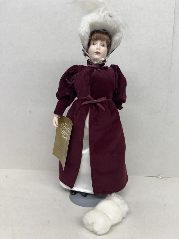 Franklin heirloom Christmas doll with stand 13