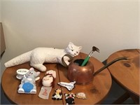 WATERING CAN, CAT, LOTS OF REFRIGERATOR
