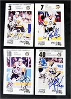 (4) PITTSBURGH PENGUINS AUTOGRAPHS NHL PLAYERS 90s