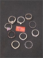 Various sterling silver rings 16 grams