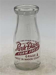 Park dairy Farm fresh half pint milk bottle,