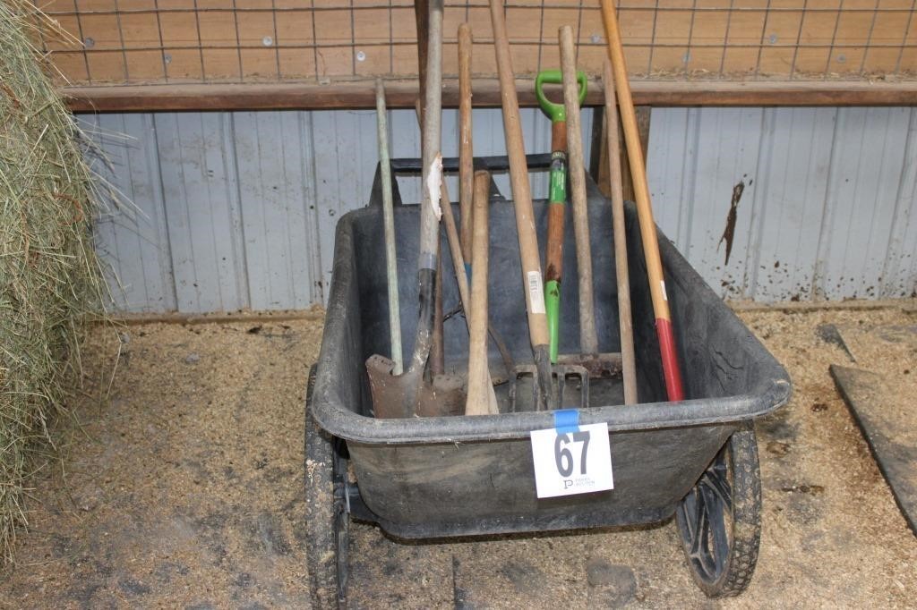 Rubbermaid Cart with Garden Tools