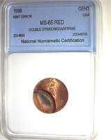 1999 Error Cent NNC MS65 RD