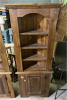 (SM) Vintage Wooden Corner Cabinet 27” x 13 1/2”