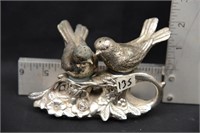 VINTAGE SILVER PLATE BIRD SALT AND PEPPER SHAKERS